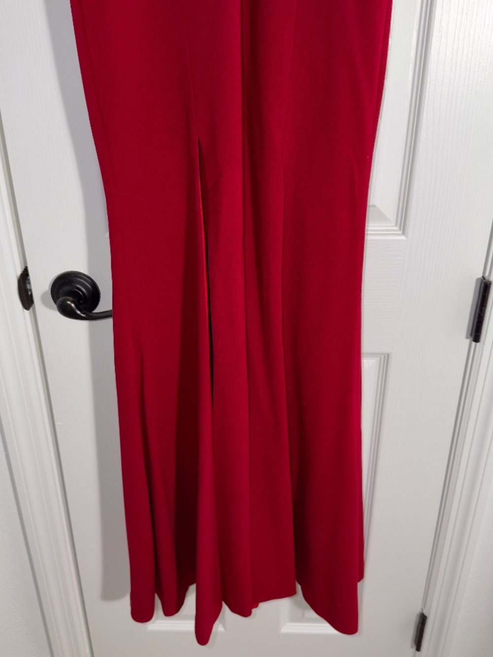 Dress The Population, Bridal, Iris Slit Crepe Gown, Red - Picture 4 of 7